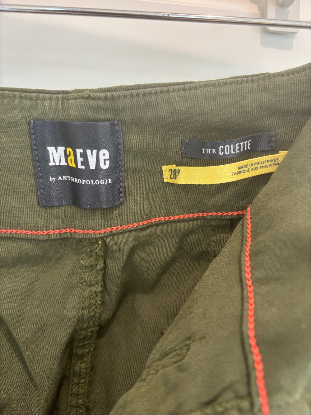 Olive green Anthropologie Maeve Colette crop pants 28 petite - Picture 3 of 5
